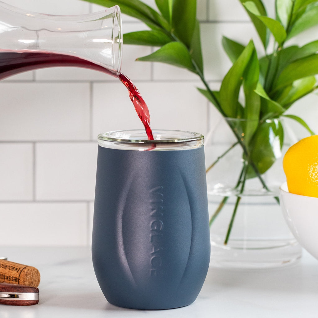 Vinglacé Glass-Lined Wine Tumbler with Lid – 10 oz Insulated Drinkware