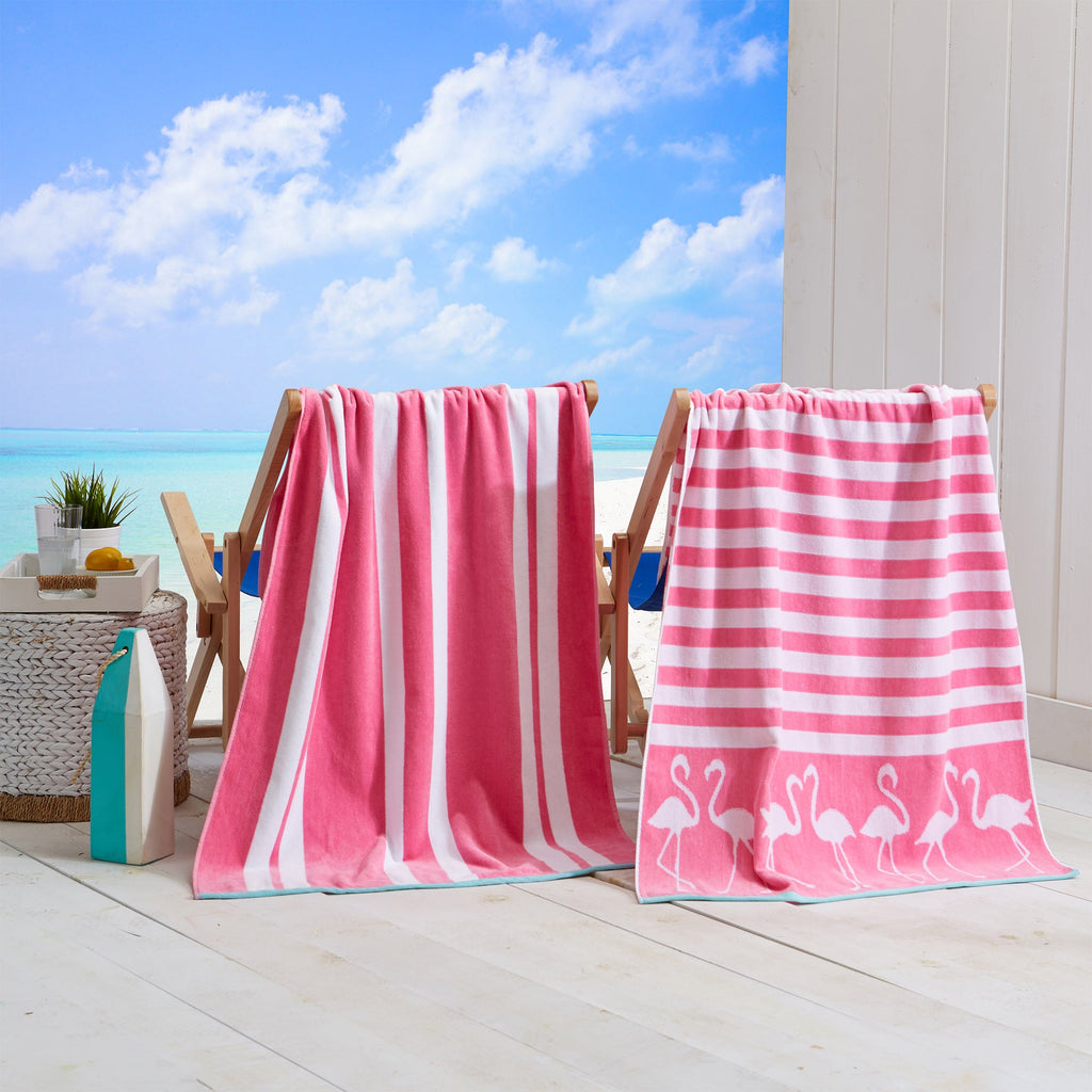 Elegant Cotton Velour Beach Towel Set – Maui Collection (2-Pack)