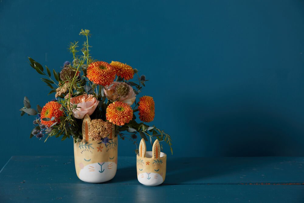 Whimsical Bunny Ceramic Planter – Perfect for Easter & Home Decor - Anara Lifestyle