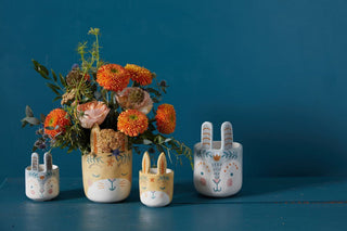 Whimsical Bunny Ceramic Planter – Perfect for Easter & Home Decor - Anara Lifestyle