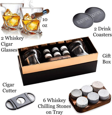 Whiskey Glasses and Accessories - 12 Pieces in Gift Box - Anara Lifestyle