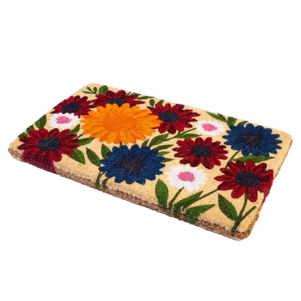 Wildflower Garden Natural Coir Doormat