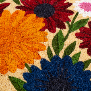 Wildflower Garden Natural Coir Doormat