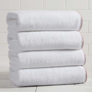 Elegant Cotton Border-Stitched Towel Set – Valery Collection (6-Piece)