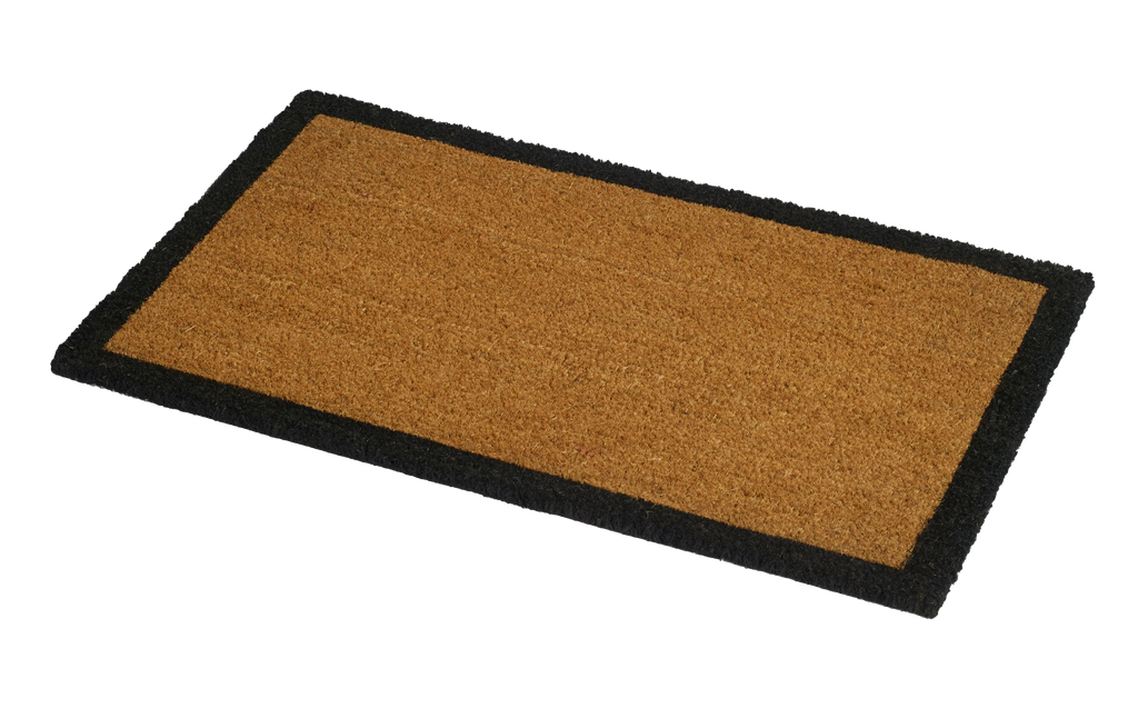 Black Border Natural Coir Doormat
