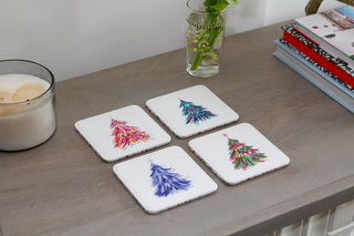 Spruce & Berries Holiday Coasters – Set of 4