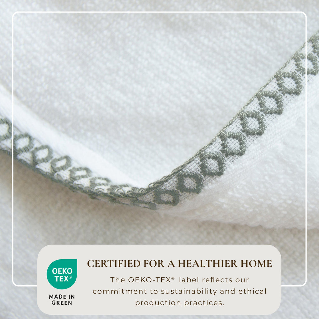 Elegant Cotton Border-Stitched Towel Set – Valery Collection (6-Piece)