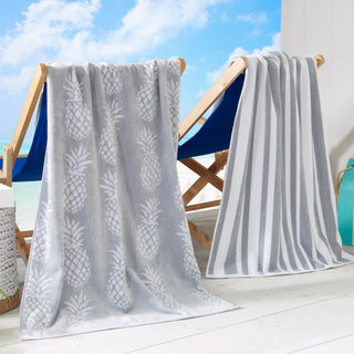Elegant Cotton Velour Beach Towel Set – Maui Collection (2-Pack)