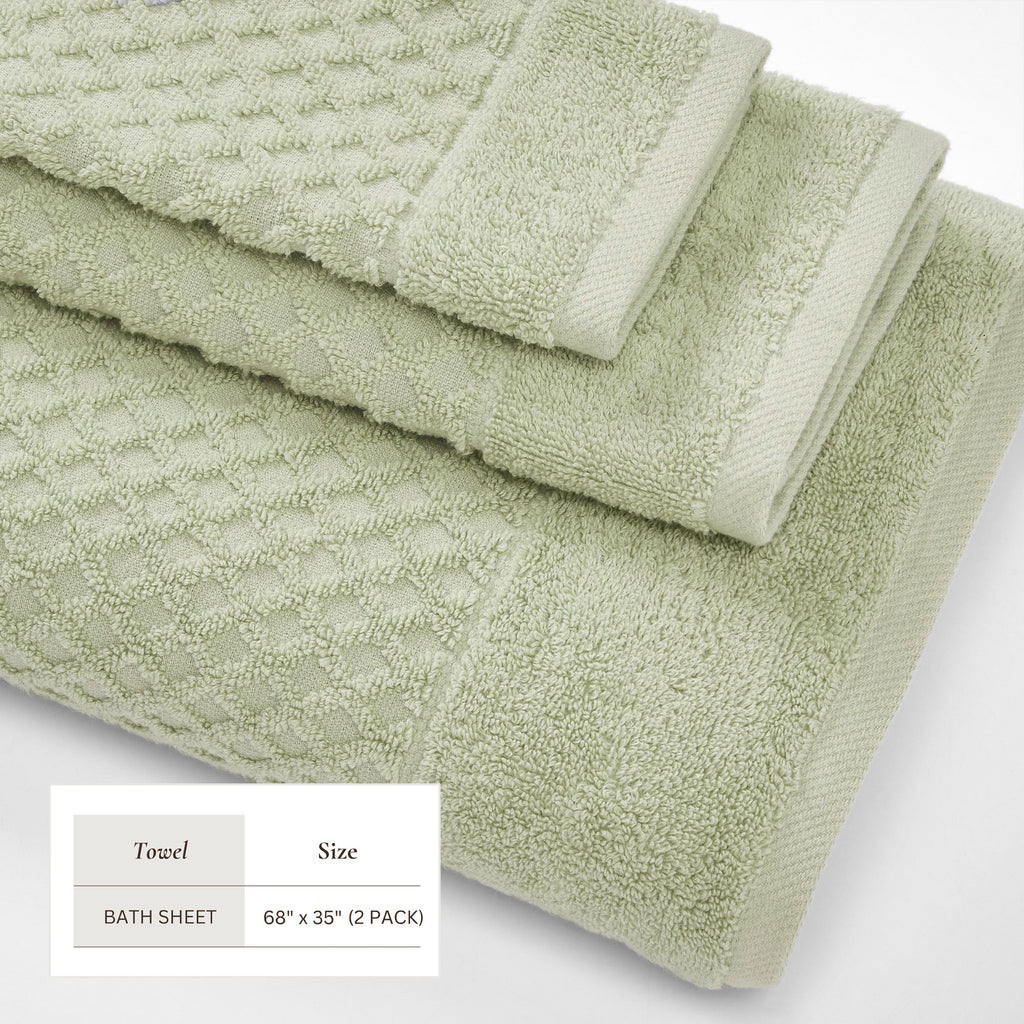 Grayson Cotton Diamond Waffle Weave Bath Towel Set