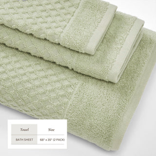 Grayson Cotton Diamond Waffle Weave Bath Towel Set