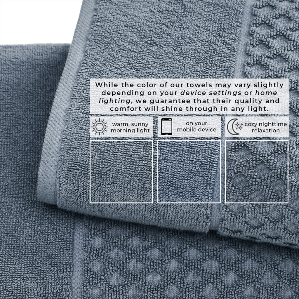 Grayson Cotton Diamond Waffle Weave Bath Towel Set