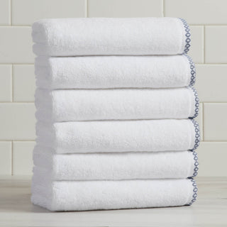 Elegant Cotton Border-Stitched Towel Set – Valery Collection (6-Piece)