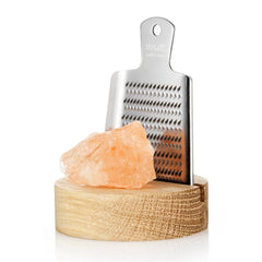Rivsalt™ Original Himalayan Rock Salt Gift Set – Grater, Rock Salt & Oak Stand