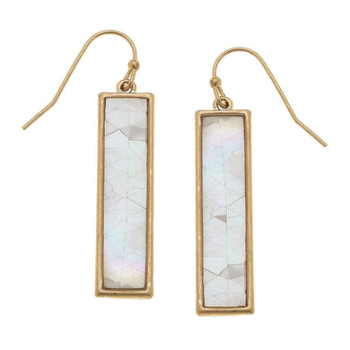 Aerin Bar Earrings In Mother Of Pearl Shell - Anara Lifestyle