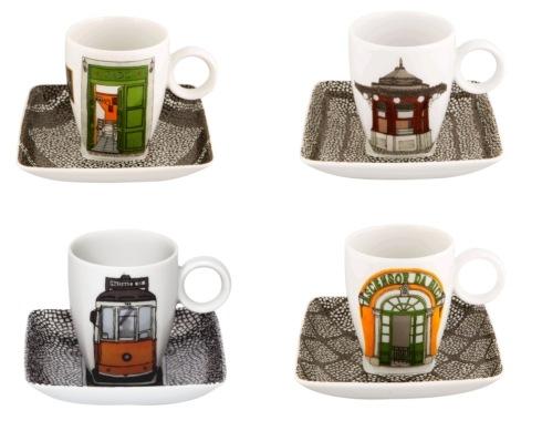 Alma De Lisboa - Set 4 Espresso Cups & Saucers - Anara Lifestyle