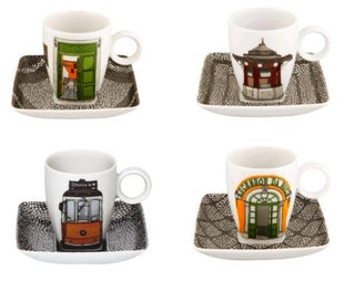 Alma De Lisboa - Set 4 Espresso Cups & Saucers - Anara Lifestyle
