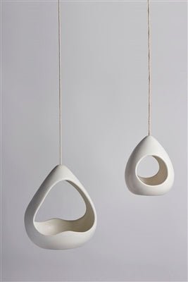 Ceramic Tricorn Birdhouse Cream - Anara Lifestyle