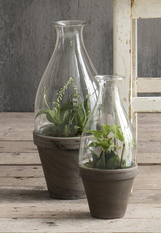Cover Round Fedde Glass Basalt Pot - A - Transparent - Anara Lifestyle