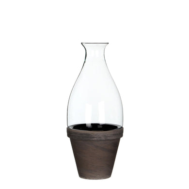 Cover Round Fedde Glass Basalt Pot - A - Transparent - Anara Lifestyle