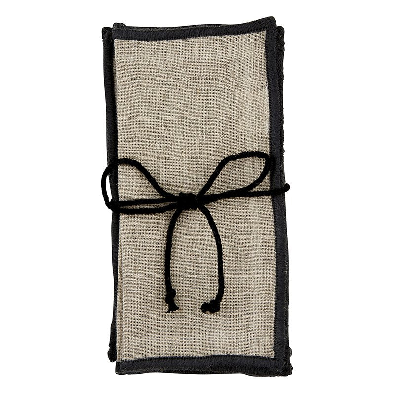 Decorative Beige Linen Napkins - Set of 4 - Anara Lifestyle