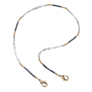 Devereaux Beaded Glass Mask Necklace in Grey - Anara Lifestyle
