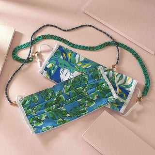 Devereaux Beaded Glass Mask Necklace in Navy - Anara Lifestyle