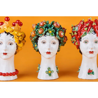 Donatello Ceramic Head Vase, Peppers Décor - Anara Lifestyle