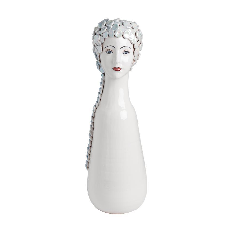 Donatello Tall Ceramic Head Vase, Bottoni Décor - Anara Lifestyle