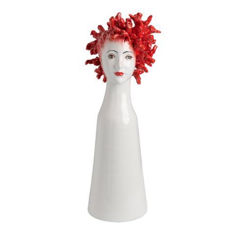 Donatello Tall Ceramic Head Vase, Coral Décor - Anara Lifestyle