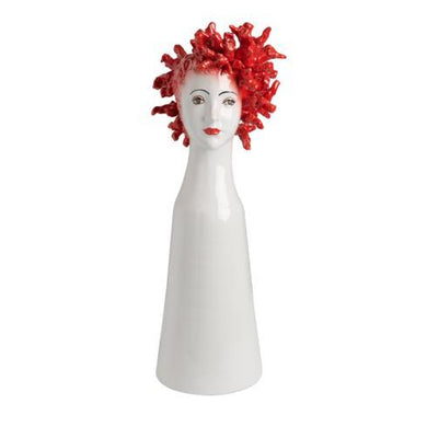 Donatello Tall Ceramic Head Vase, Coral Décor - Anara Lifestyle
