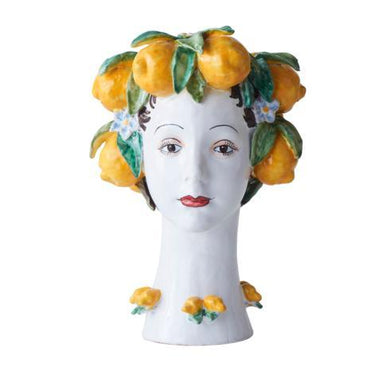 Donatello Tall Ceramic Head Vase, Lemon Décor - Anara Lifestyle