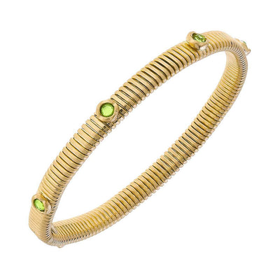 Florence Skinny Watch Band Bangle in Peridot - Anara Lifestyle