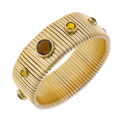 Florence Statement Watch Band Bangle in Brown Topaz - Anara Lifestyle