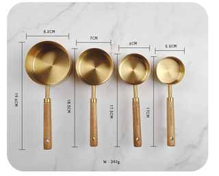 Gold Stainless Steel Measuring Cups And Spoons Set - Anara Lifestyle