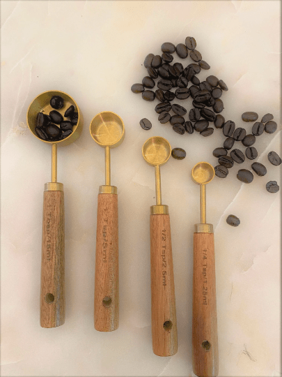 Gold Stainless Steel Measuring Cups And Spoons Set - Anara Lifestyle