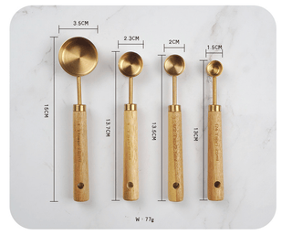 Gold Stainless Steel Measuring Cups And Spoons Set - Anara Lifestyle