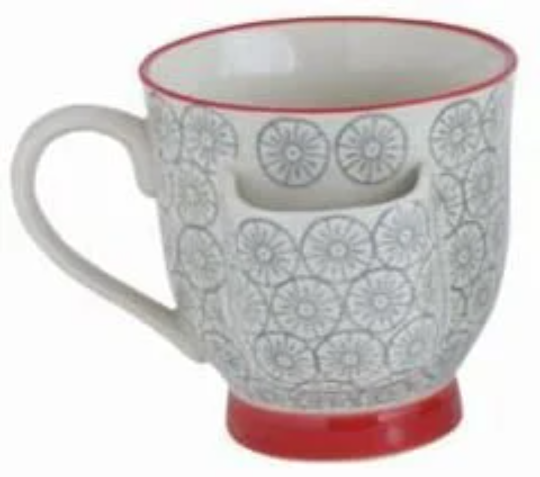 Shop Hand-Stamped Teacup with Tea Bag Holder - Anara Lifestyle