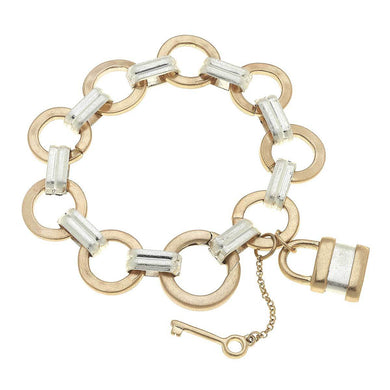 Heidi Padlock Chain Bracelet in Two - Tone - Anara Lifestyle
