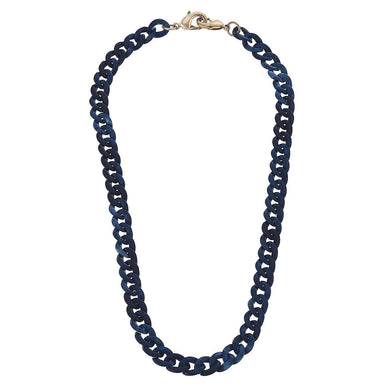 Legacy Resin Curb Chain Mask Necklace in Navy - Anara Lifestyle