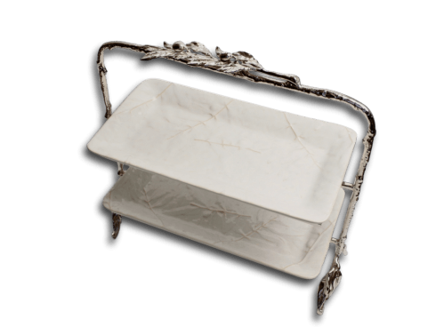 Oliveira Buffet Stand With 2 Rectangular Trays - Anara Lifestyle
