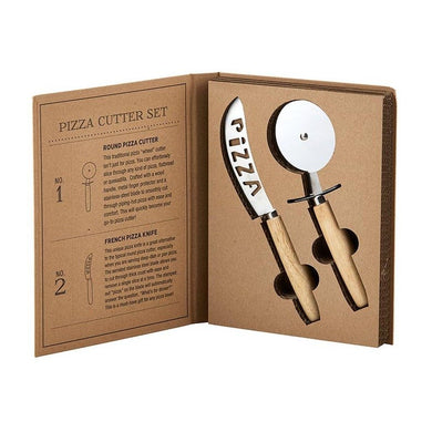 Pizza Cutter Set - Pizza Cutter Wheel and Serrated French Pizza Knife Set - Anara Lifestyle