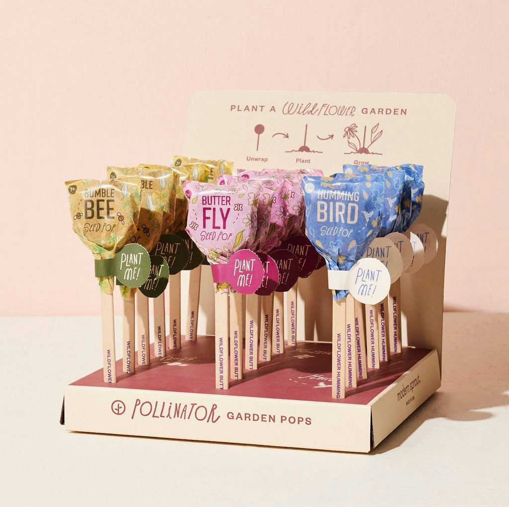Pollinator Seed Pop - Bee, Hummingbird and Butterfly Assorted Flower Mix - Stocking Stuffers - Anara Lifestyle