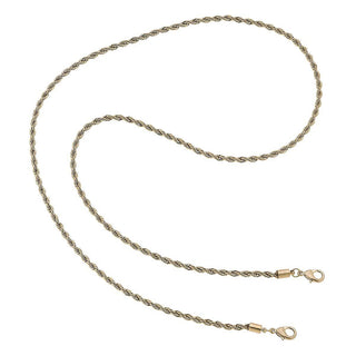 Soleil 1980's - Inspired Rope Chain Mask Necklace in Worn Gold - Anara Lifestyle