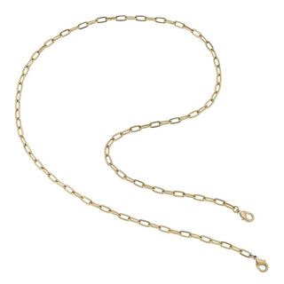 Soleil Medium Paperclip Chain Mask Necklace in Worn Gold - Anara Lifestyle