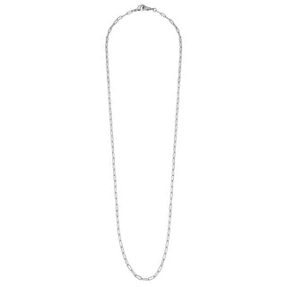 Soleil Small Paperclip Chain Mask Necklace in Worn Silver - Anara Lifestyle