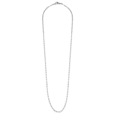 Soleil Small Paperclip Chain Mask Necklace in Worn Silver - Anara Lifestyle