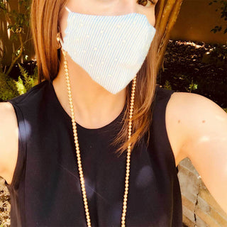 Soleil Stretchy Ball Bead Mask Necklace in Worn Gold - Anara Lifestyle