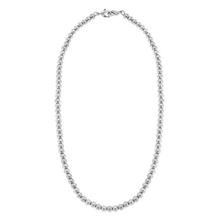 Soleil Stretchy Ball Bead Mask Necklace in Worn Silver - Anara Lifestyle