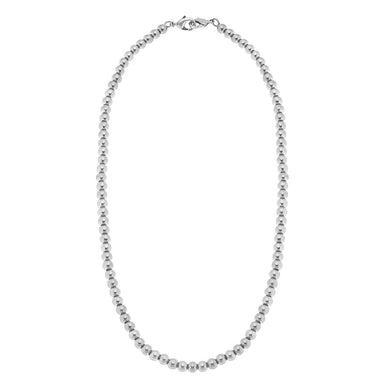 Soleil Stretchy Ball Bead Mask Necklace in Worn Silver - Anara Lifestyle