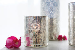 Sparkling Silver Finish Nordic Glass Vase - Anara Lifestyle